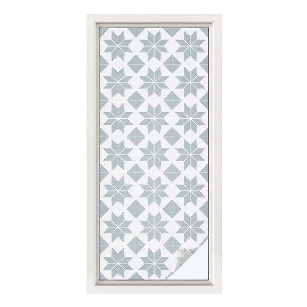 Öntapadós üvegfólia vitrázs mintával Geometriai csillagok