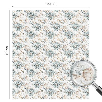 Öntapadós ablakfólia ólomüveg mintával Virágos elegancia