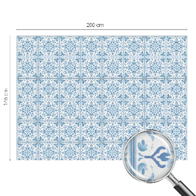 Öntapadós üvegfólia vitrázs mintával Virágdíszek