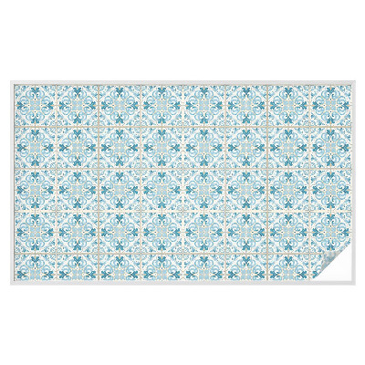 Öntapadós ablakfólia ólomüveg mintával Virágos csempe