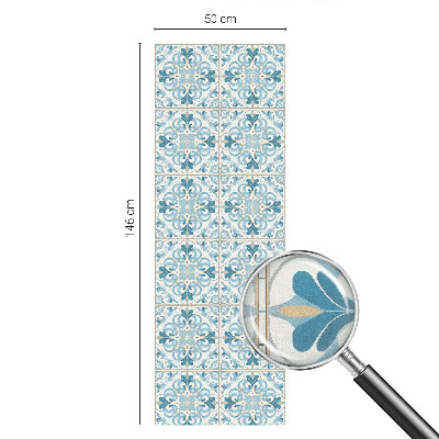 Öntapadós ablakfólia ólomüveg mintával Virágos csempe