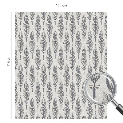 Öntapadós üvegfólia vitrázs mintával Elegáns tollak