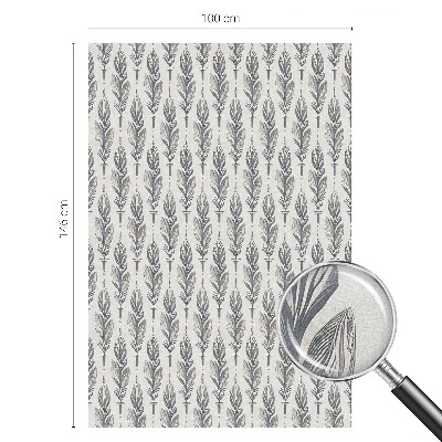 Öntapadós üvegfólia vitrázs mintával Elegáns tollak