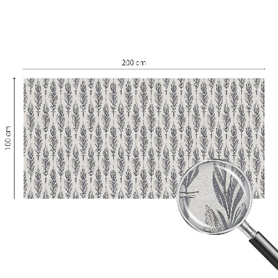 Öntapadós üvegfólia vitrázs mintával Elegáns tollak