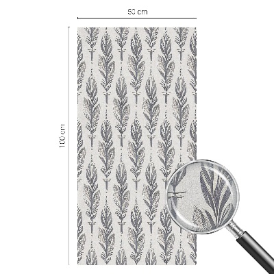 Öntapadós üvegfólia vitrázs mintával Elegáns tollak