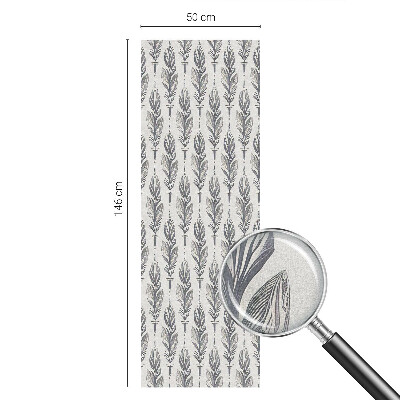 Öntapadós üvegfólia vitrázs mintával Elegáns tollak