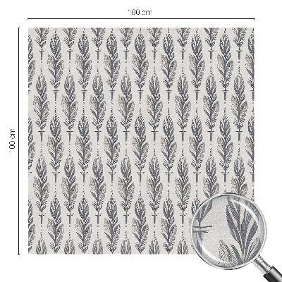 Öntapadós üvegfólia vitrázs mintával Elegáns tollak