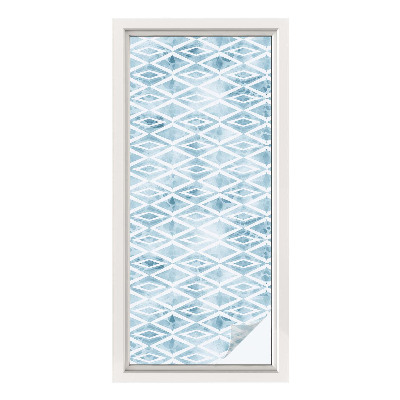 Öntapadós üvegfólia vitrázs mintával Kék rombuszok