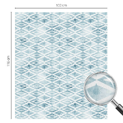 Öntapadós üvegfólia vitrázs mintával Kék rombuszok