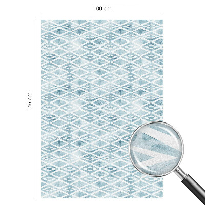 Öntapadós üvegfólia vitrázs mintával Kék rombuszok