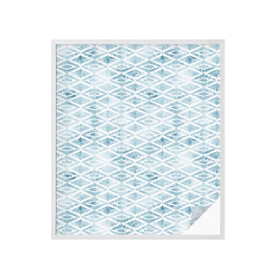 Öntapadós üvegfólia vitrázs mintával Kék rombuszok