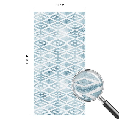 Öntapadós üvegfólia vitrázs mintával Kék rombuszok