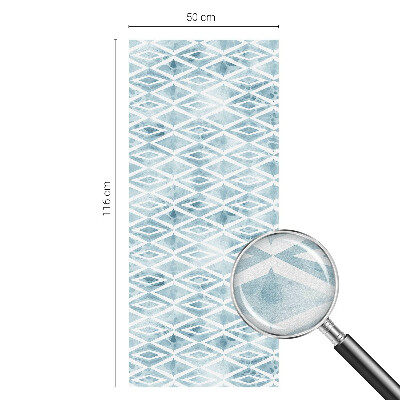 Öntapadós üvegfólia vitrázs mintával Kék rombuszok