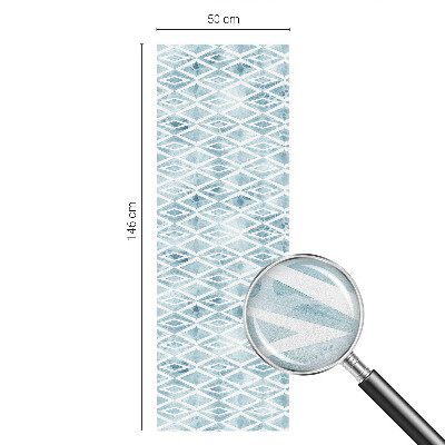 Öntapadós üvegfólia vitrázs mintával Kék rombuszok