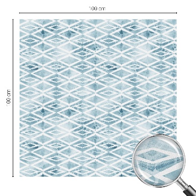 Öntapadós üvegfólia vitrázs mintával Kék rombuszok