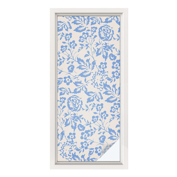 Öntapadós ablakfólia ólomüveg mintával Virágok levelek