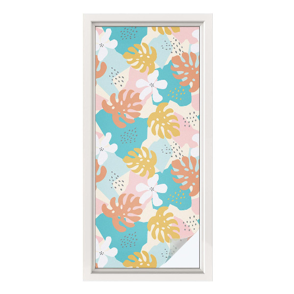 Öntapadós üvegfólia vitrázs mintával Egzotikus természet