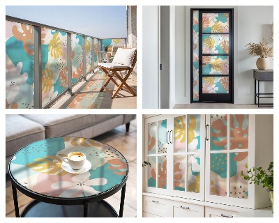 Öntapadós üvegfólia vitrázs mintával Egzotikus természet