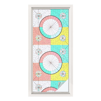 Öntapadós üvegfólia vitrázs mintával Geometriai körök