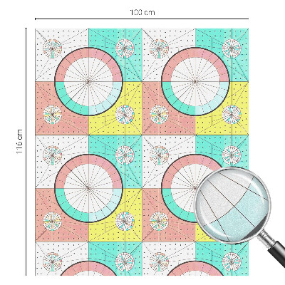 Öntapadós üvegfólia vitrázs mintával Geometriai körök