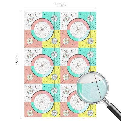 Öntapadós üvegfólia vitrázs mintával Geometriai körök
