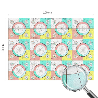 Öntapadós üvegfólia vitrázs mintával Geometriai körök