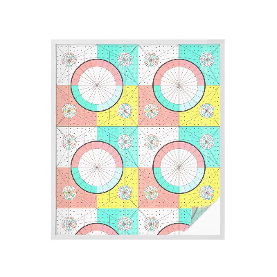 Öntapadós üvegfólia vitrázs mintával Geometriai körök