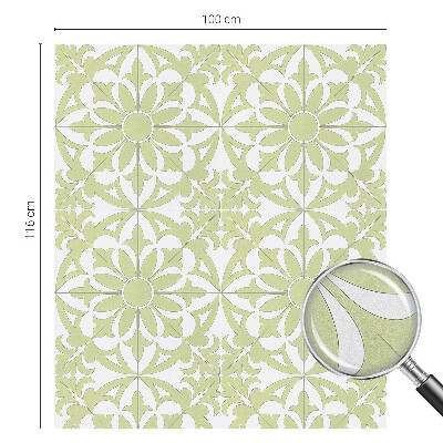 Öntapadós ablakfólia ólomüveg mintával Zöld dísz