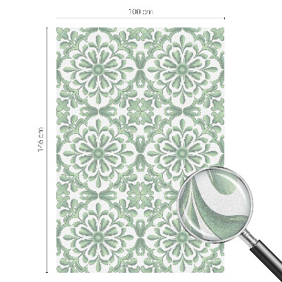 Öntapadós ablakfólia ólomüveg mintával Zöld levelek