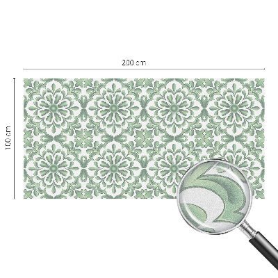 Öntapadós ablakfólia ólomüveg mintával Zöld levelek