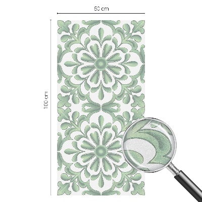 Öntapadós ablakfólia ólomüveg mintával Zöld levelek