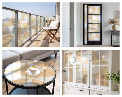 Öntapadós ablakfólia ólomüveg mintával Geometriai háromszögek