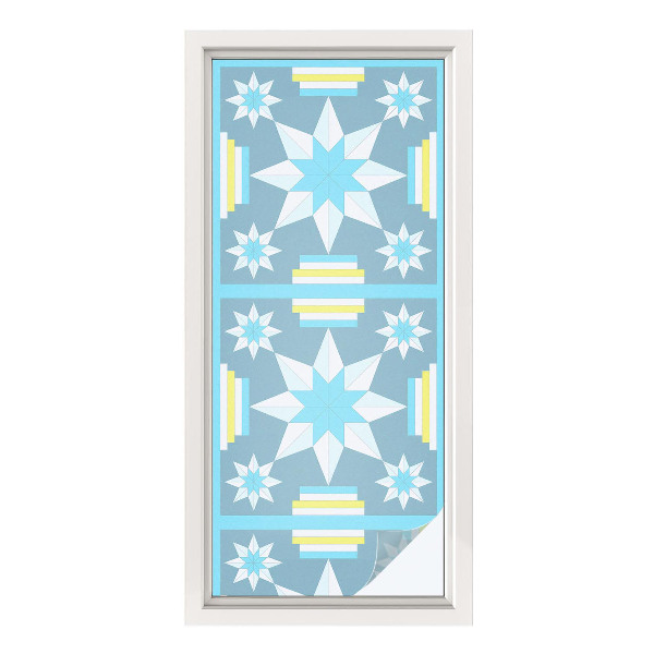 Öntapadós üvegfólia vitrázs mintával Csillagminta