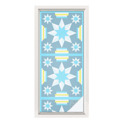 Öntapadós üvegfólia vitrázs mintával Csillagminta