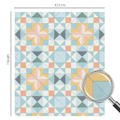 Öntapadós üvegfólia vitrázs mintával Színes geometria