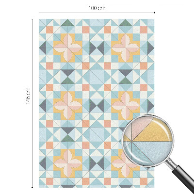 Öntapadós üvegfólia vitrázs mintával Színes geometria