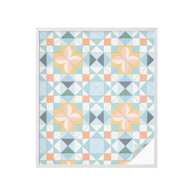 Öntapadós üvegfólia vitrázs mintával Színes geometria