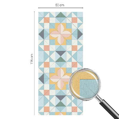 Öntapadós üvegfólia vitrázs mintával Színes geometria