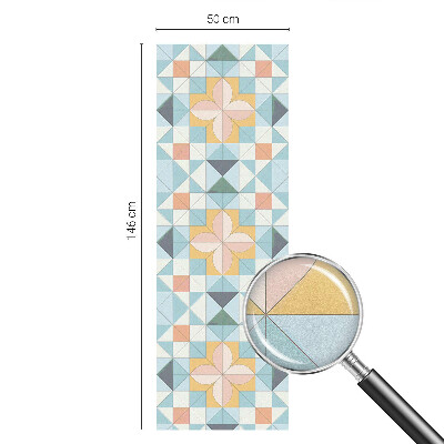 Öntapadós üvegfólia vitrázs mintával Színes geometria