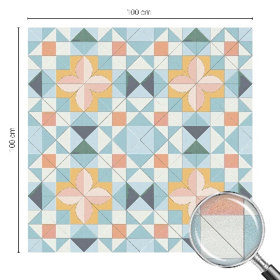 Öntapadós üvegfólia vitrázs mintával Színes geometria