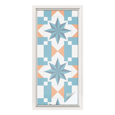 Öntapadós ablakfólia ólomüveg mintával Kék csillagok