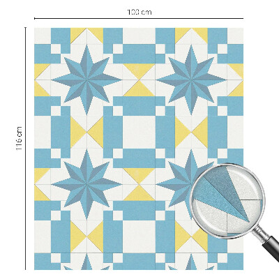 Öntapadós üvegfólia vitrázs mintával Kék csillagok