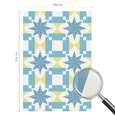 Öntapadós üvegfólia vitrázs mintával Kék csillagok