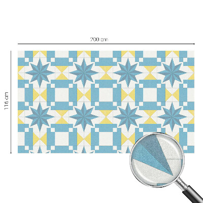 Öntapadós üvegfólia vitrázs mintával Kék csillagok