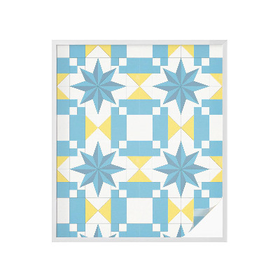 Öntapadós üvegfólia vitrázs mintával Kék csillagok