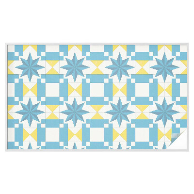 Öntapadós üvegfólia vitrázs mintával Kék csillagok