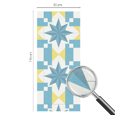 Öntapadós üvegfólia vitrázs mintával Kék csillagok