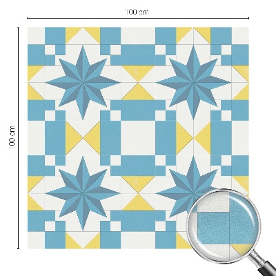 Öntapadós üvegfólia vitrázs mintával Kék csillagok