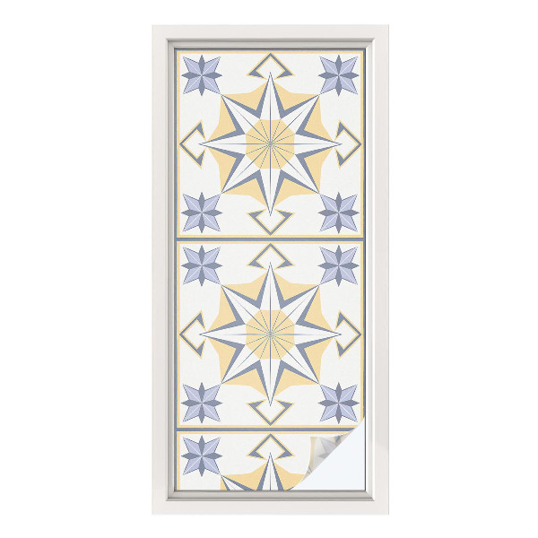 Öntapadós ablakfólia ólomüveg mintával Geometriai csillagok