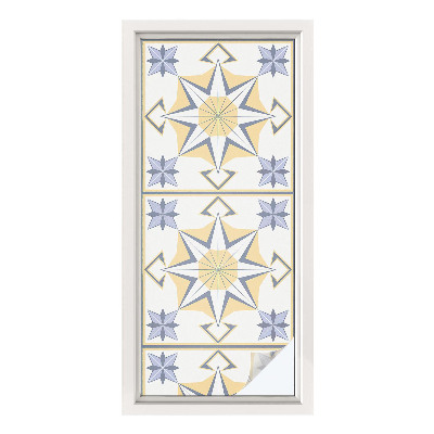 Öntapadós ablakfólia ólomüveg mintával Geometriai csillagok